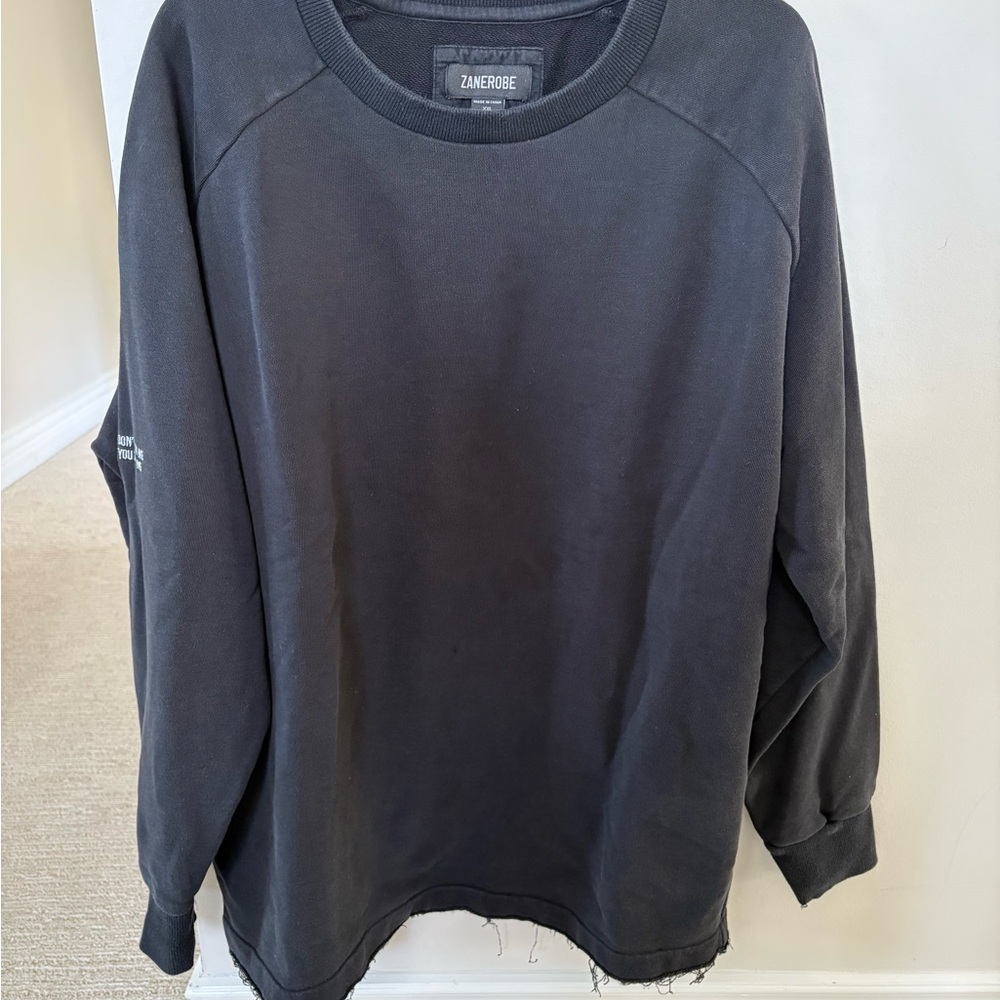 Zanerobe Black Crewneck Pullover Sweatshirt